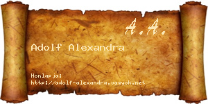 Adolf Alexandra névjegykártya